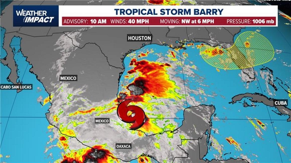 Bão nhiệt đới Barry hình thành ở phía Nam Vịnh Mexico, có thể gây mưa lớn ở Texas