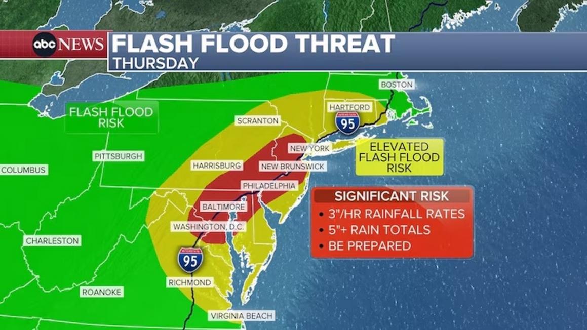 New Jersey ban bố tình trạng khẩn cấp trước bão lớn, lũ quét