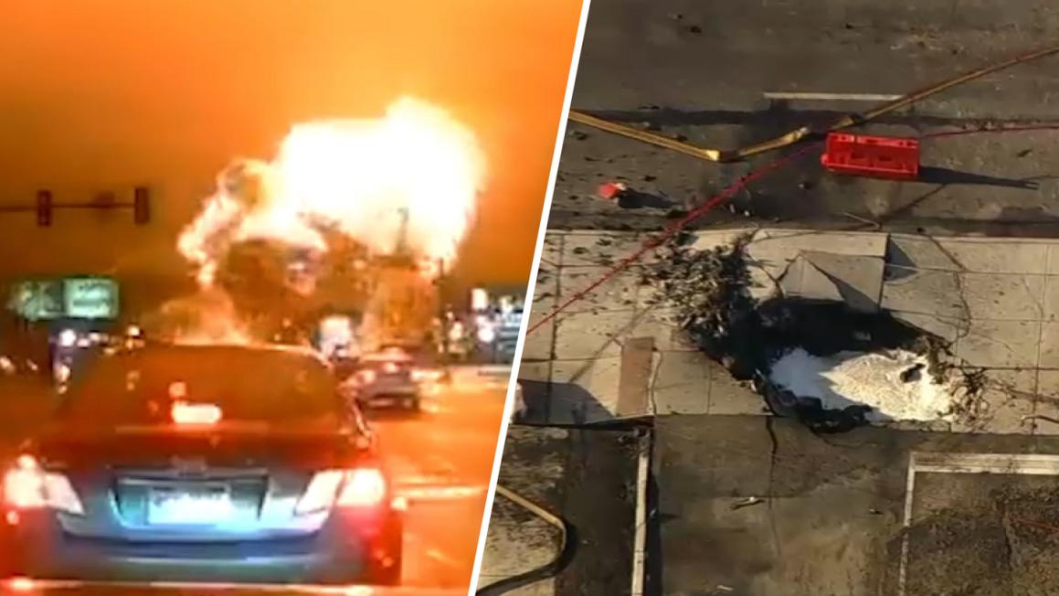NE Philly plane crash fireball crater