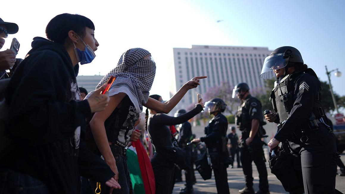 la riot palestine flag