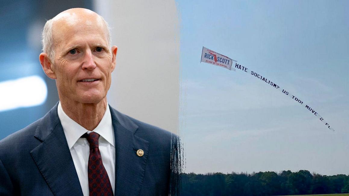 rick scott aerial ad ny display