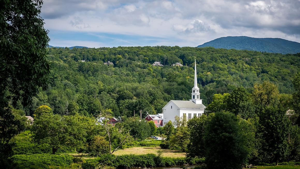 rural vermont church stowe