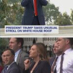 Tổng thống Trump bất ngờ xuất hiện trên nóc Tòa Bạch Ốc
