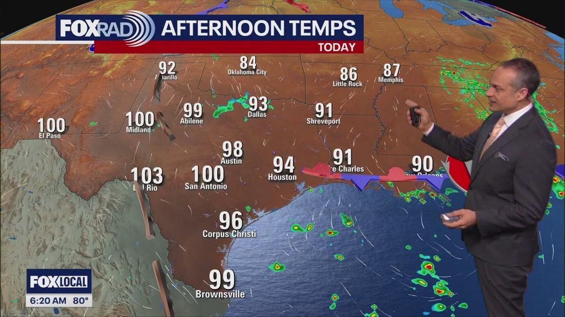 Houston: Hoạt động nhiệt đới gia tăng, dự báo mưa giông