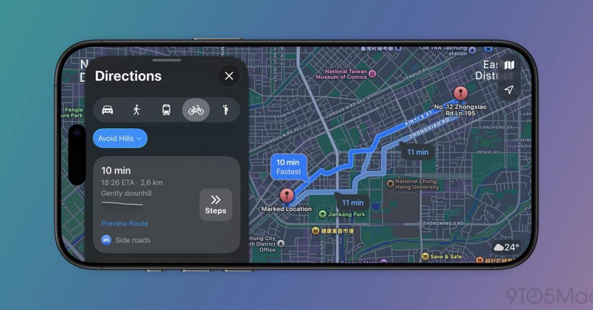 apple maps cycling taiwan
