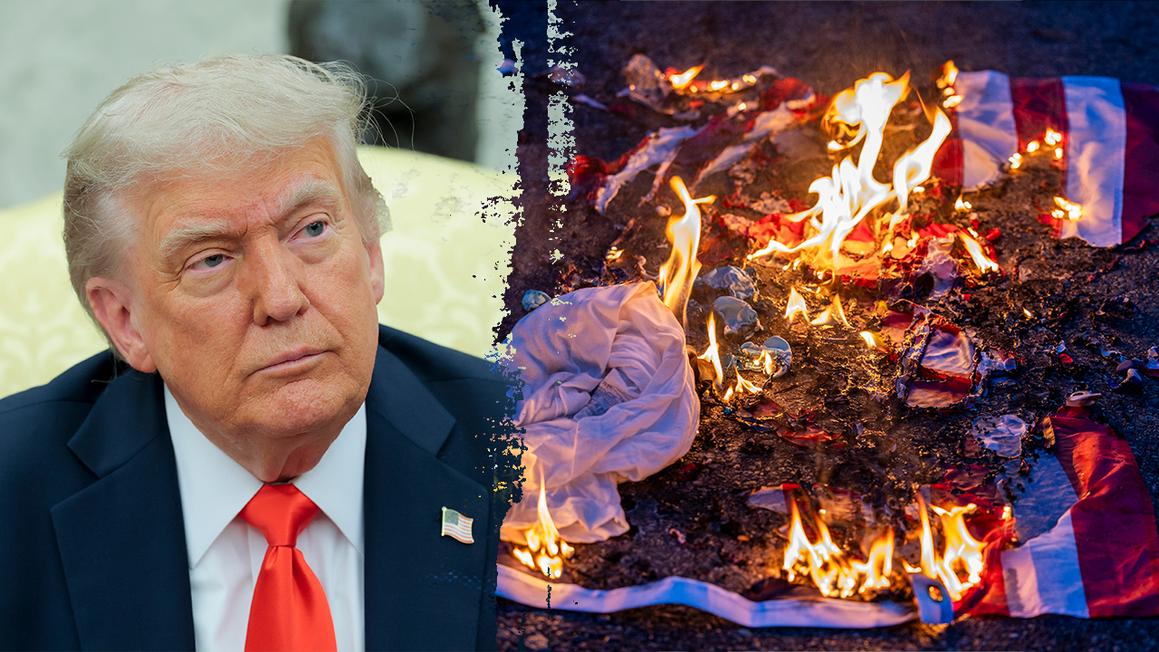 donald trump flag burning 2