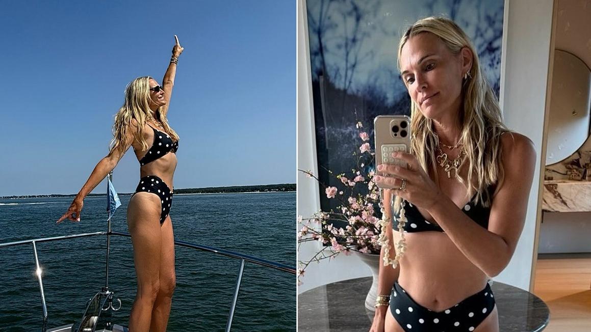 Molly Sims Khoe Dáng Trong Bikini Chấm Bi Trên Du Thuyền Cùng Gia Đình
