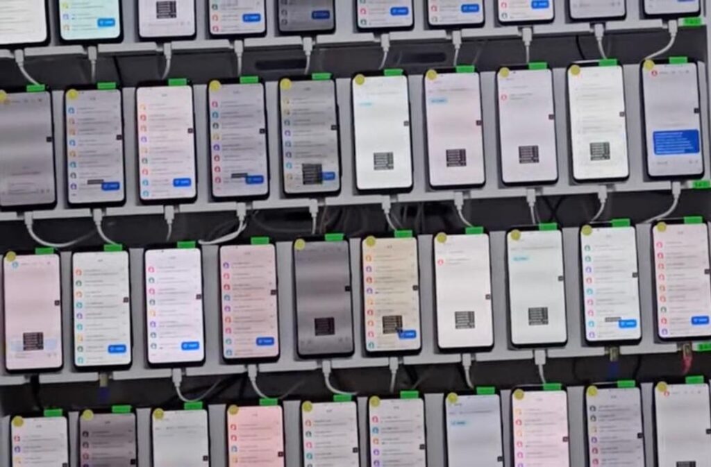 rack of phones fraud scam darcula magic cat